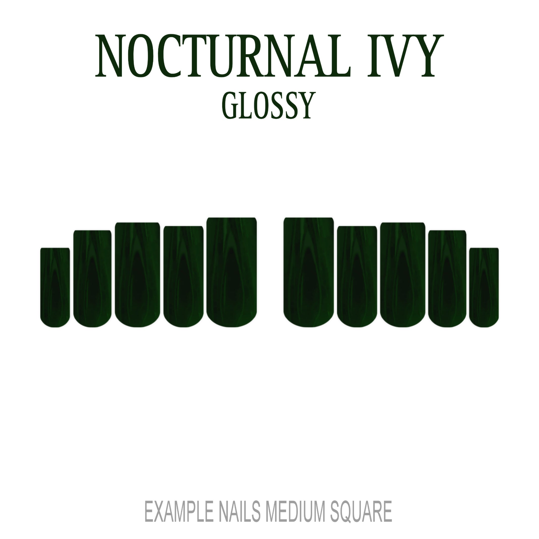 Nocturnal Ivy dark green press-on nails