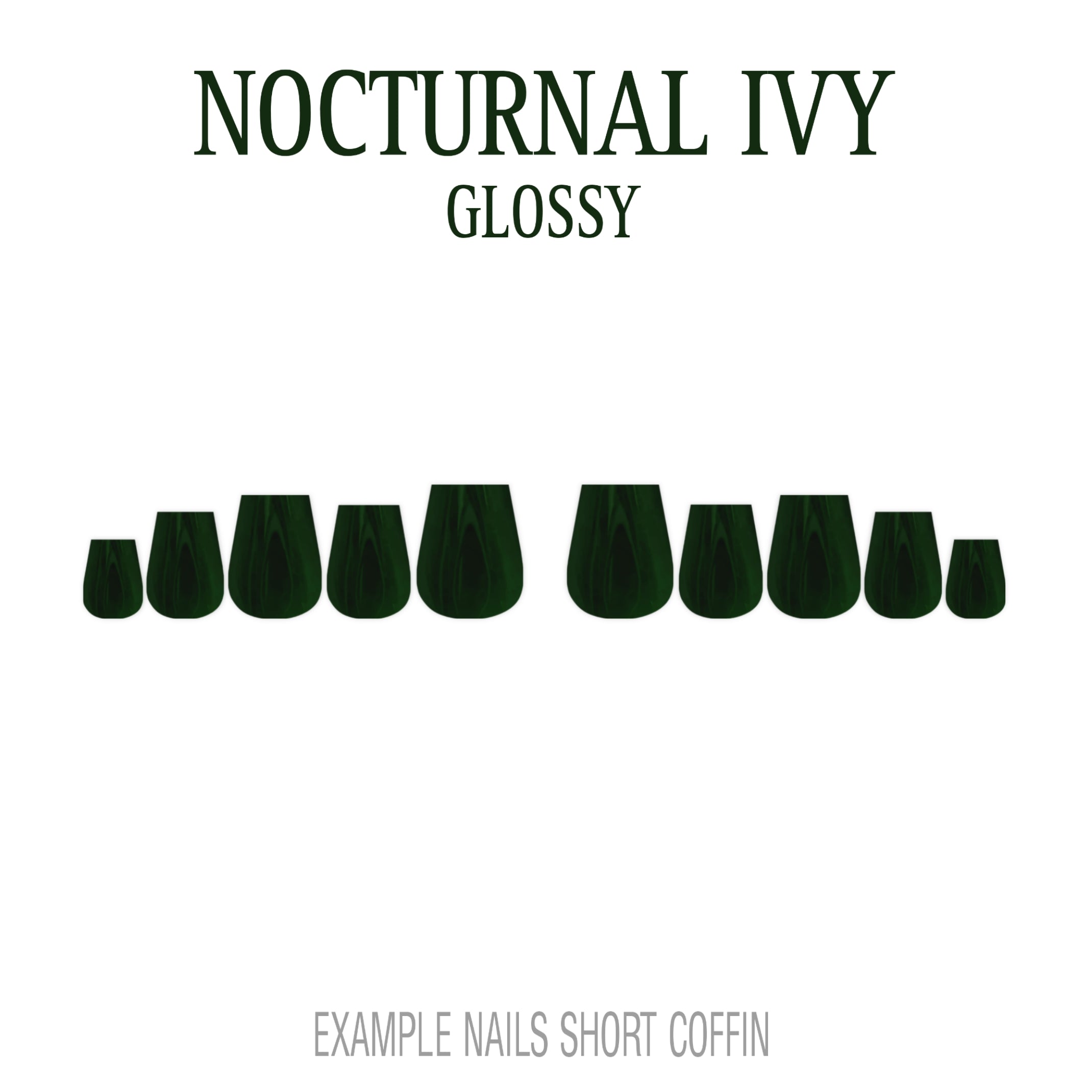 Nocturnal Ivy dark green press-on nails