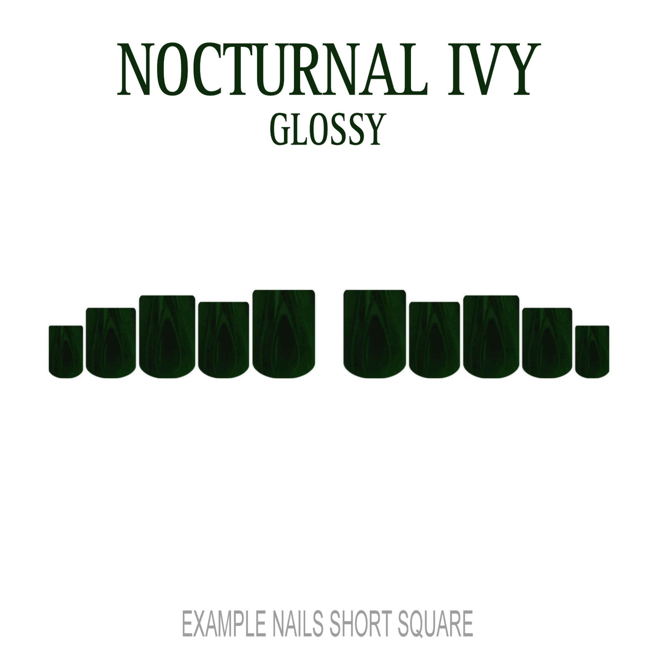 Nocturnal Ivy dark green press-on nails