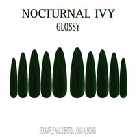 Nocturnal Ivy dark green press-on nails