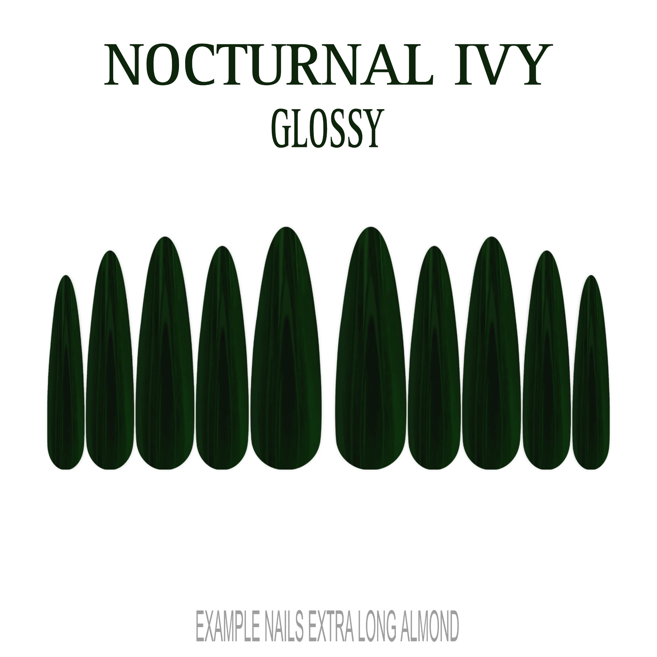 Nocturnal Ivy dark green press-on nails