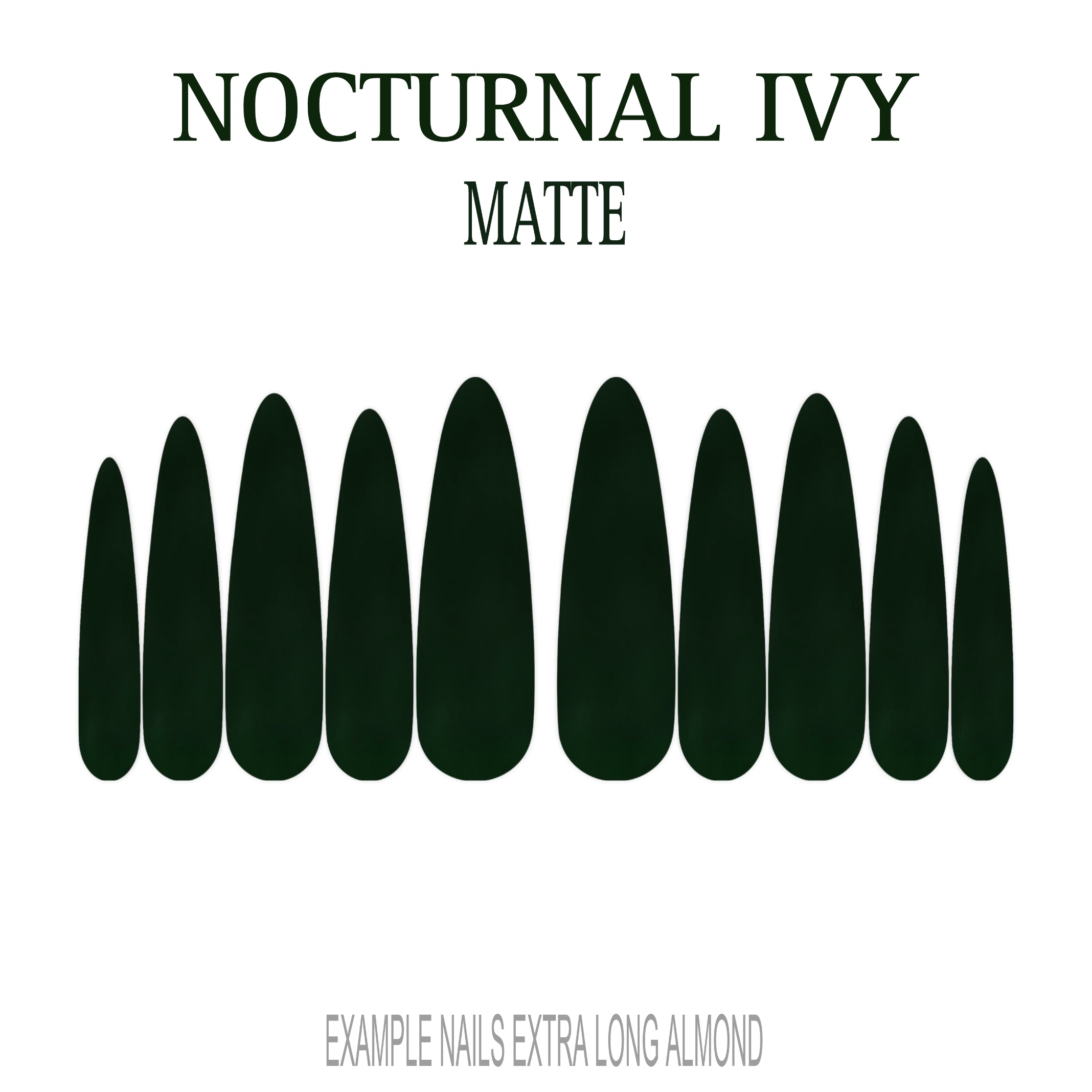 Nocturnal Ivy dark green press-on nails