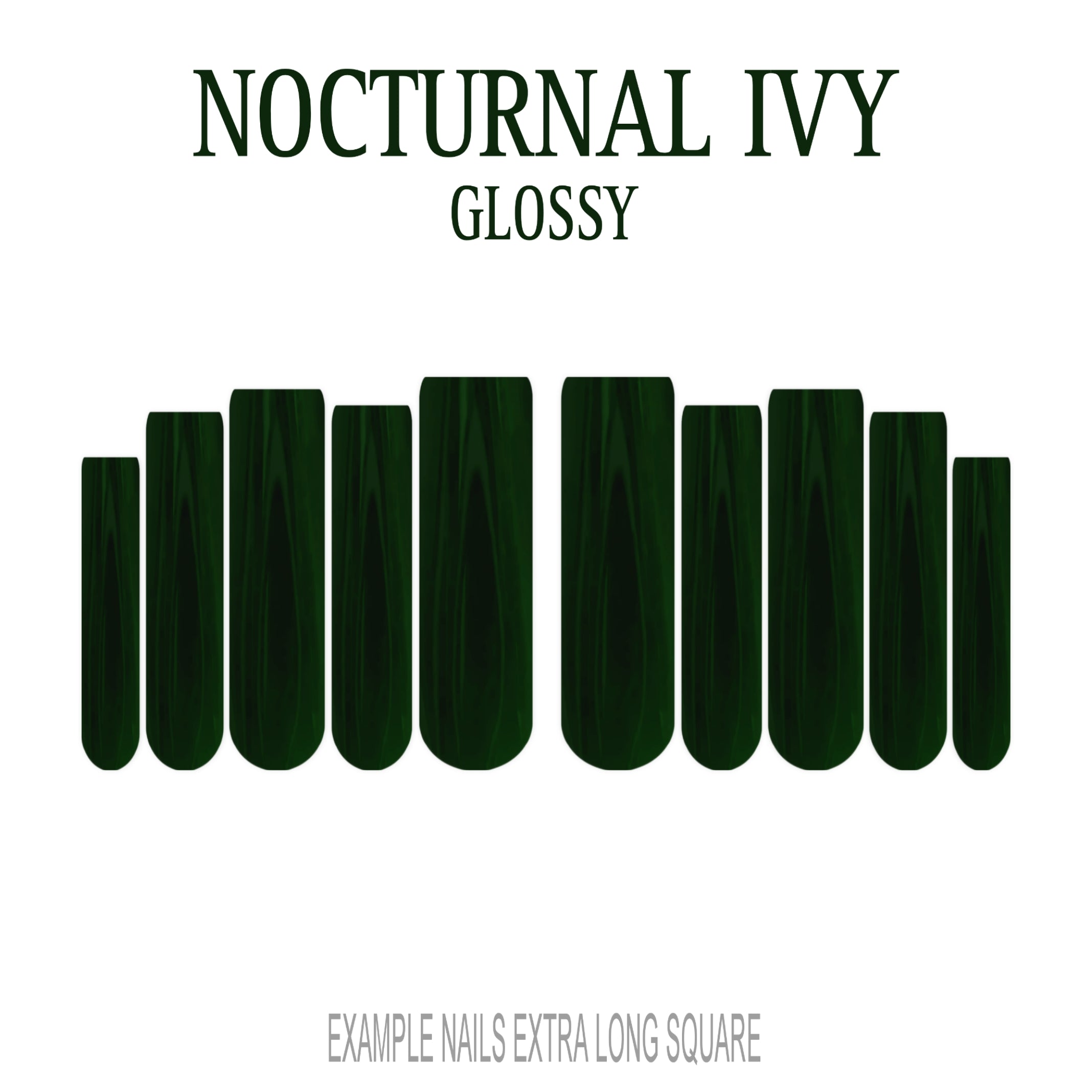 Nocturnal Ivy dark green press-on nails