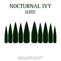Nocturnal Ivy dark green press-on nails