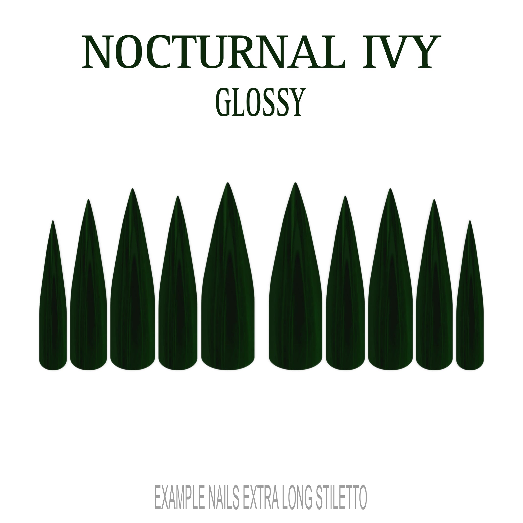 Nocturnal Ivy dark green press-on nails