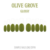 Olive Grove olive green French tip nails