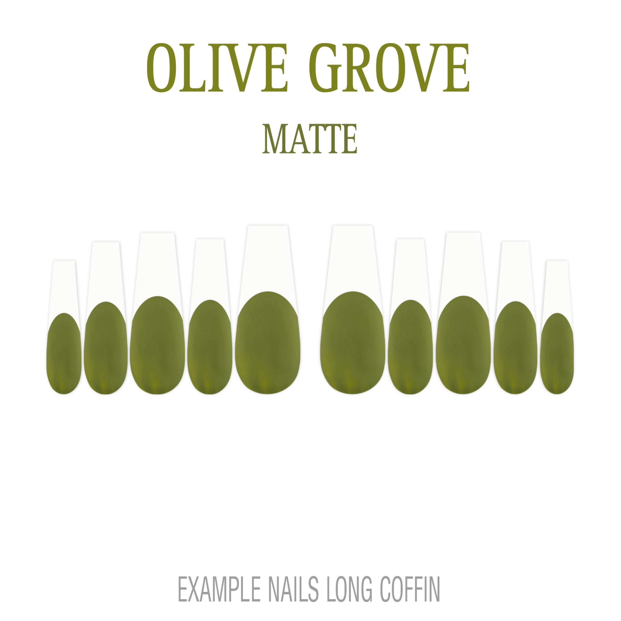 Olive Grove olive green French tip nails