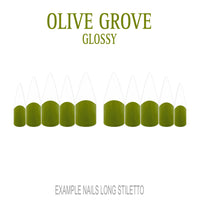 Olive Grove olive green French tip nails