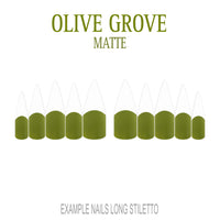 Olive Grove olive green French tip nails