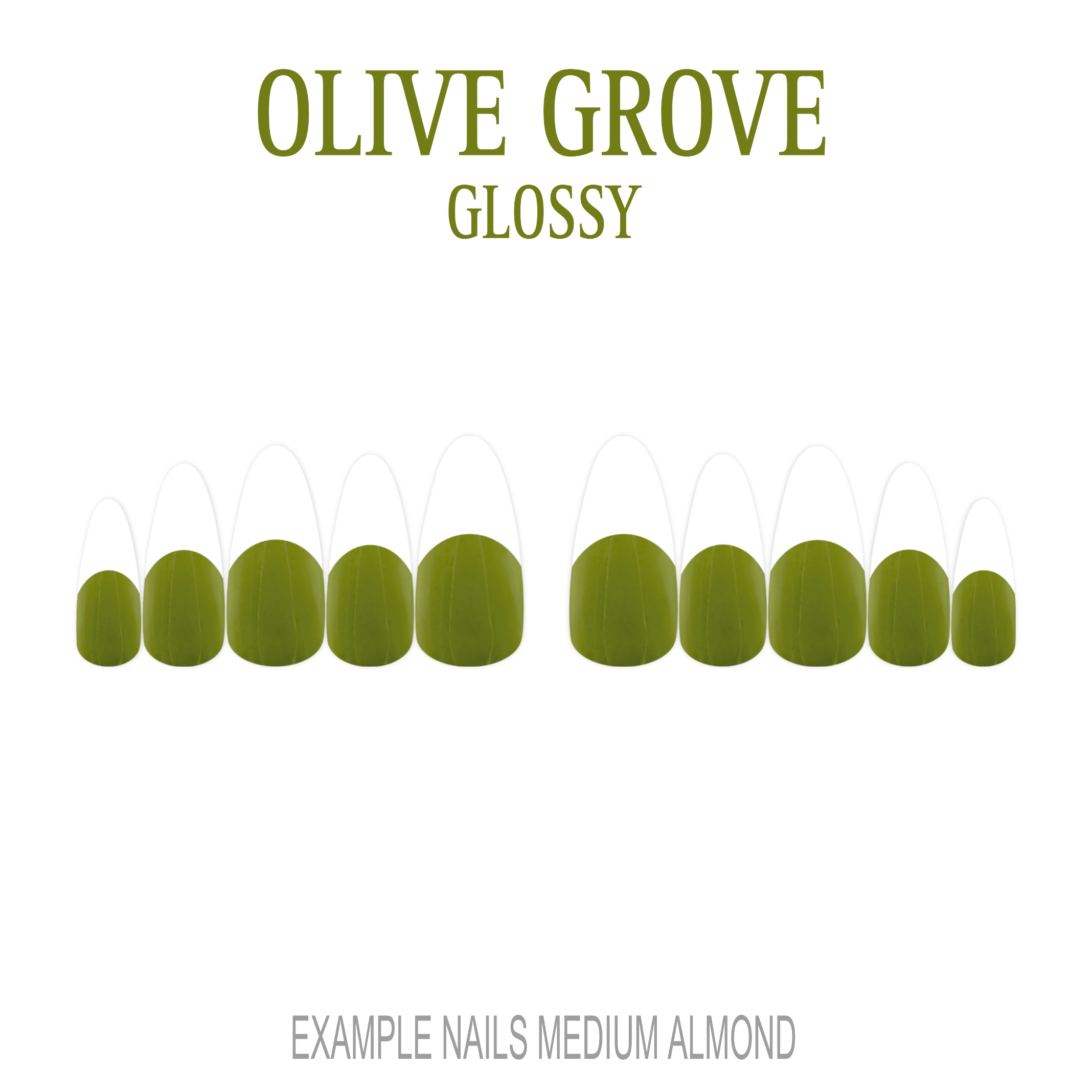 Olive Grove olive green French tip nails
