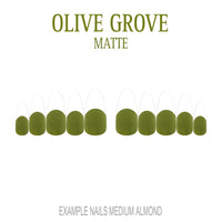 Olive Grove olive green French tip nails