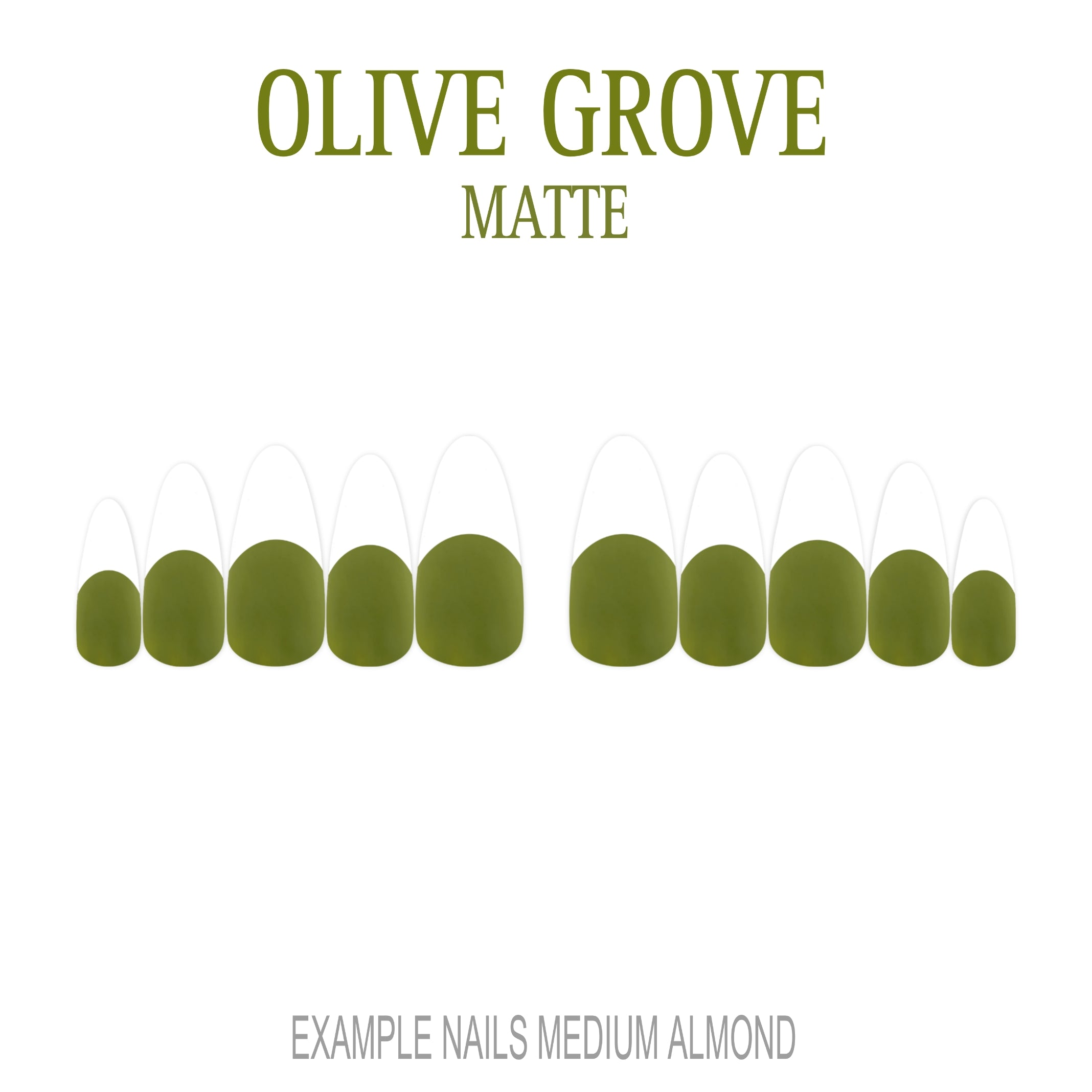 Olive Grove olive green French tip nails