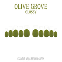 Olive Grove olive green French tip nails