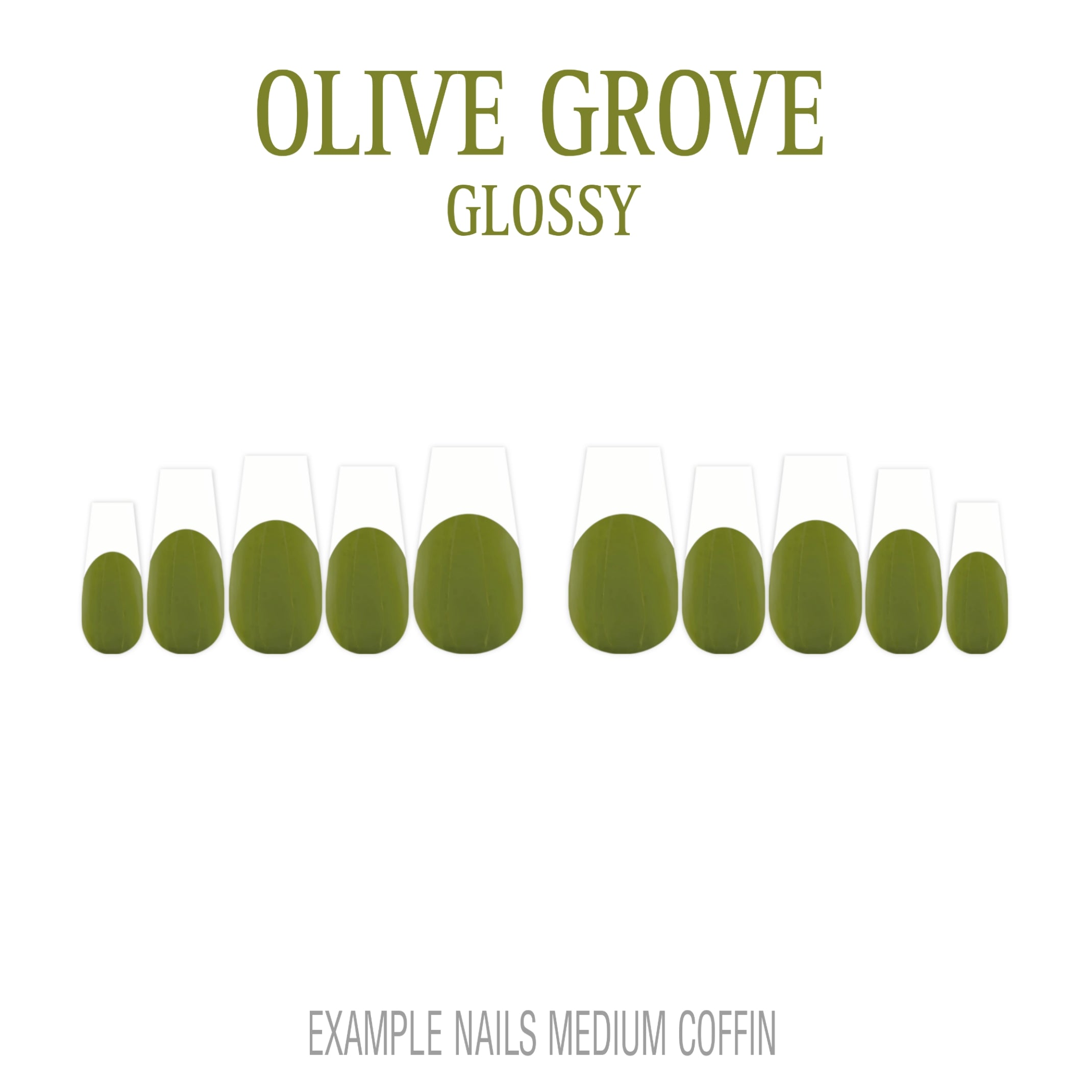 Olive Grove olive green French tip nails