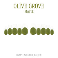 Olive Grove olive green French tip nails