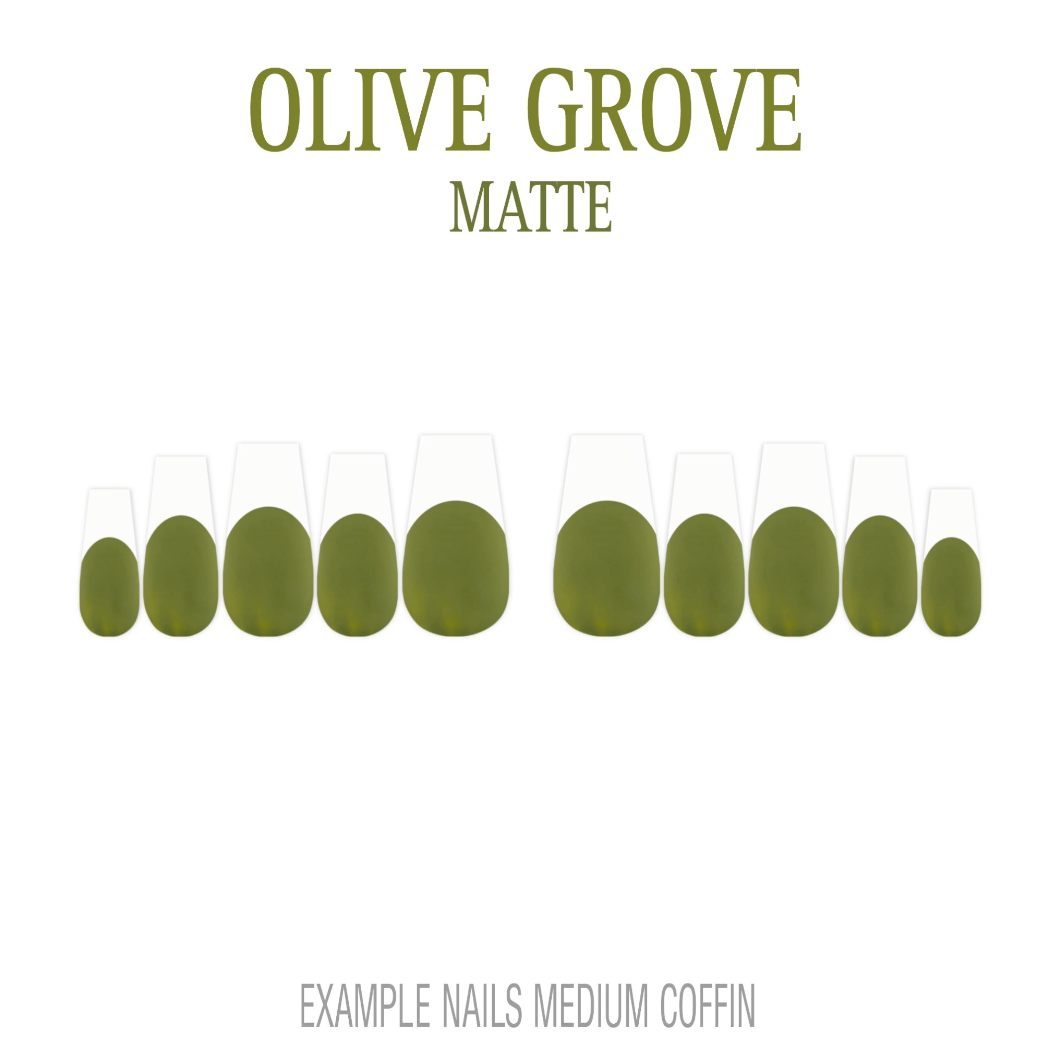 Olive Grove olive green French tip nails