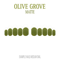 Olive Grove olive green French tip nails