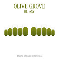 Olive Grove olive green French tip nails