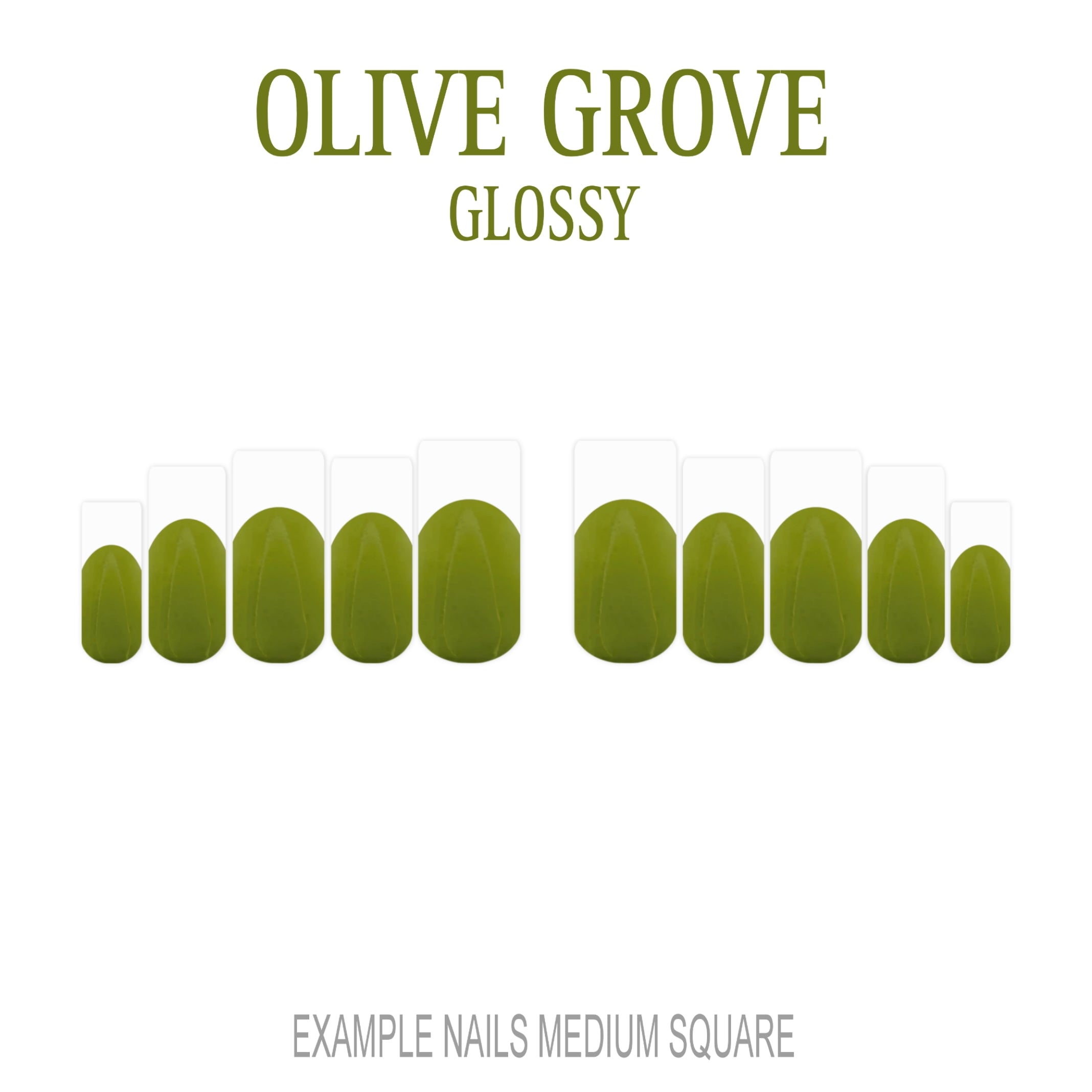 Olive Grove olive green French tip nails