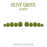 Olive Grove olive green French tip nails