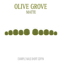 Olive Grove olive green French tip nails