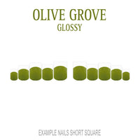 Olive Grove olive green French tip nails