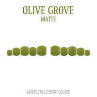 Olive Grove olive green French tip nails