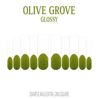 Olive Grove olive green French tip nails