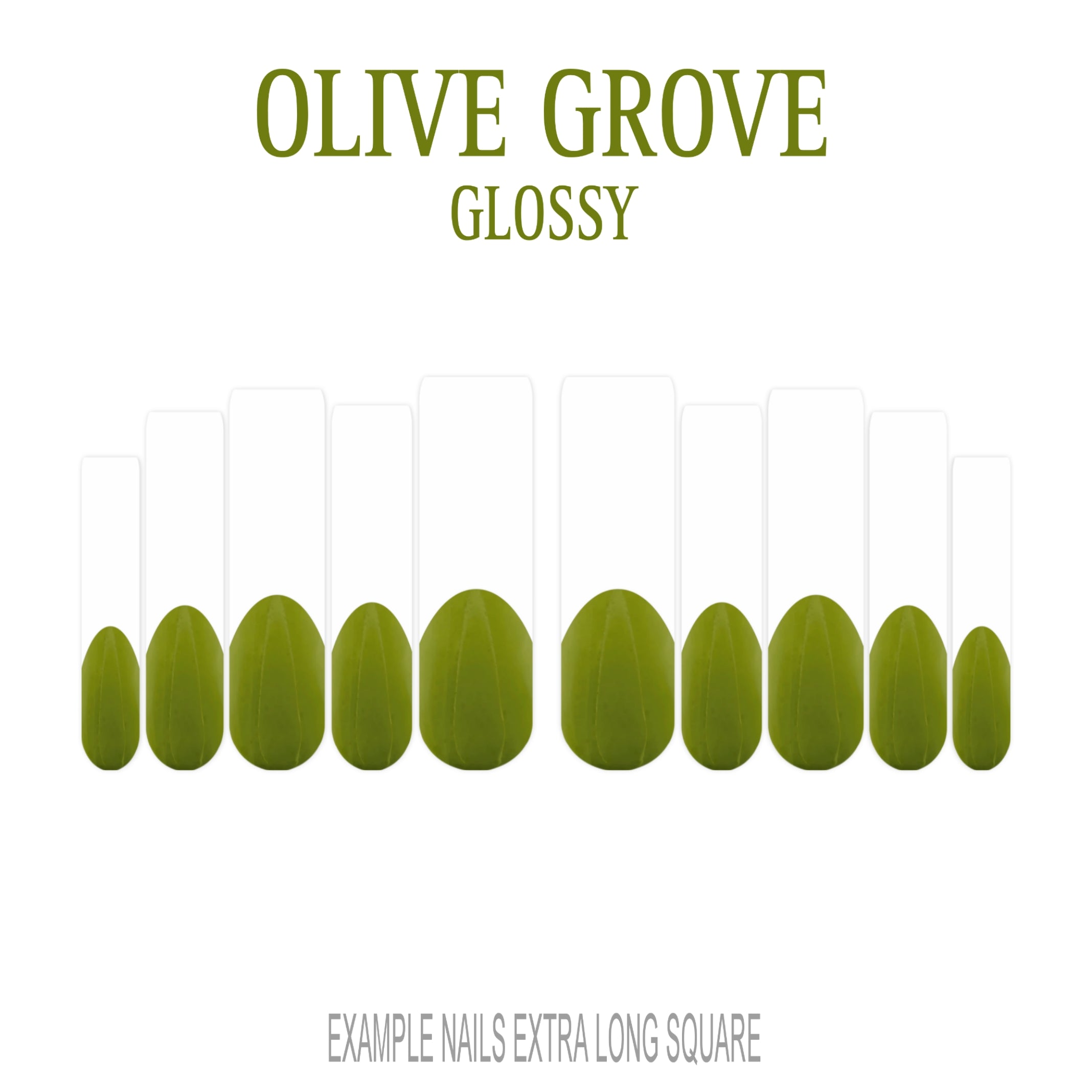 Olive Grove olive green French tip nails