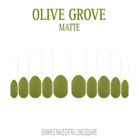 Olive Grove olive green French tip nails