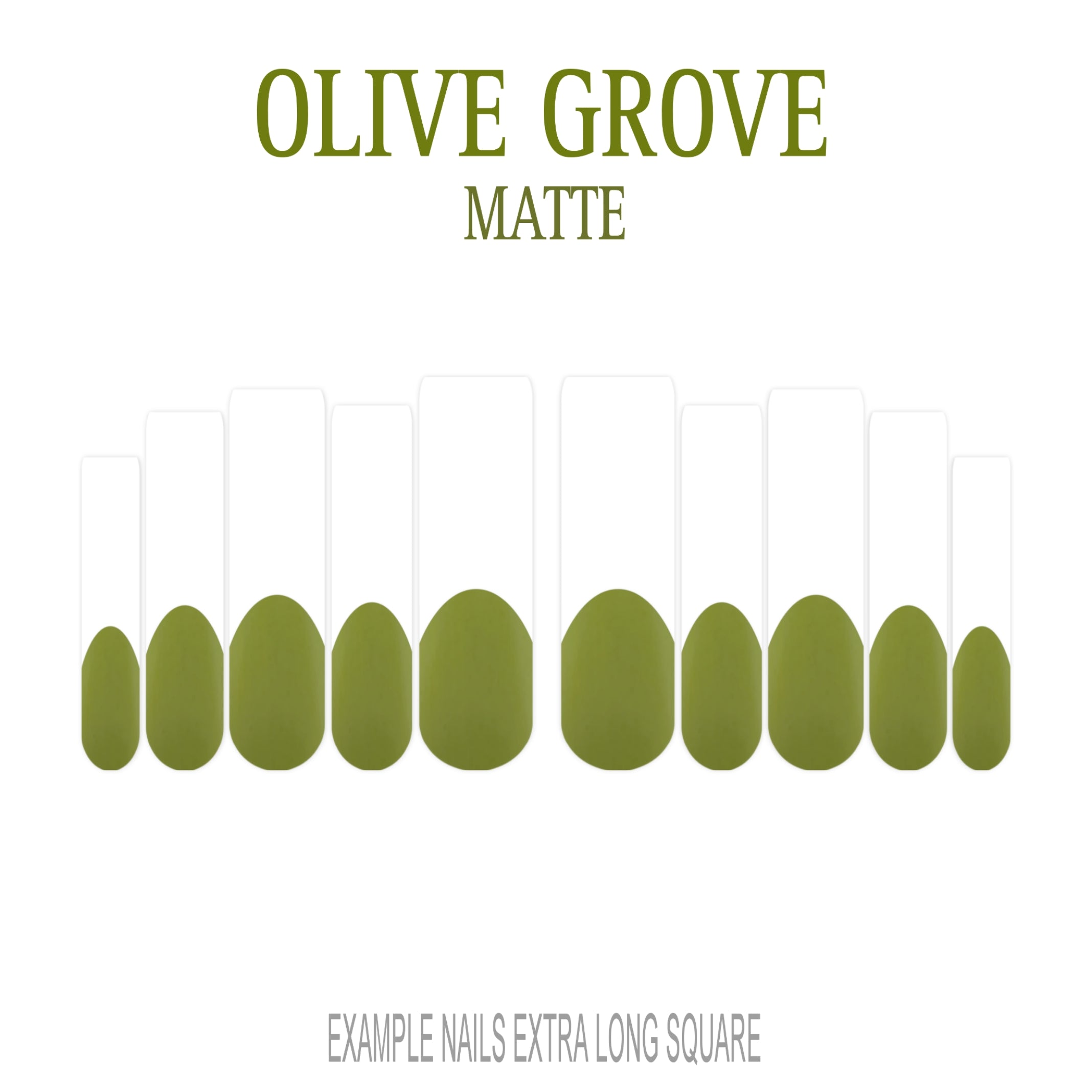Olive Grove olive green French tip nails