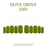 Olive Grove olive green French tip nails