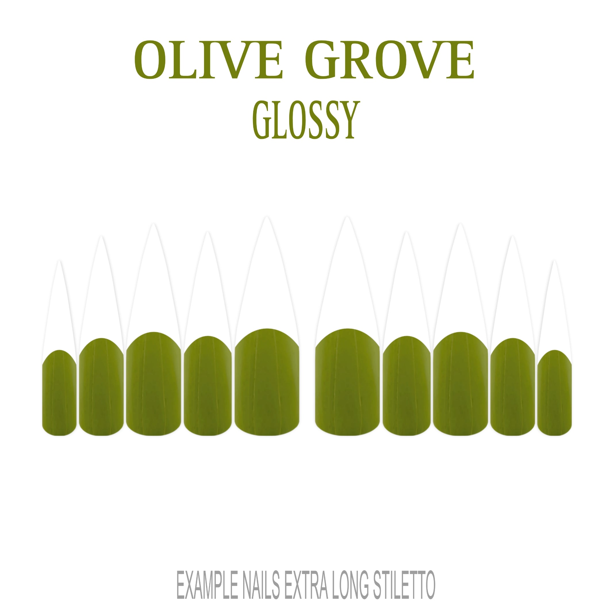 Olive Grove olive green French tip nails