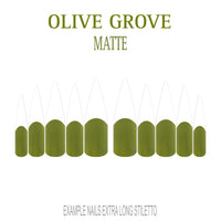 Olive Grove olive green French tip nails