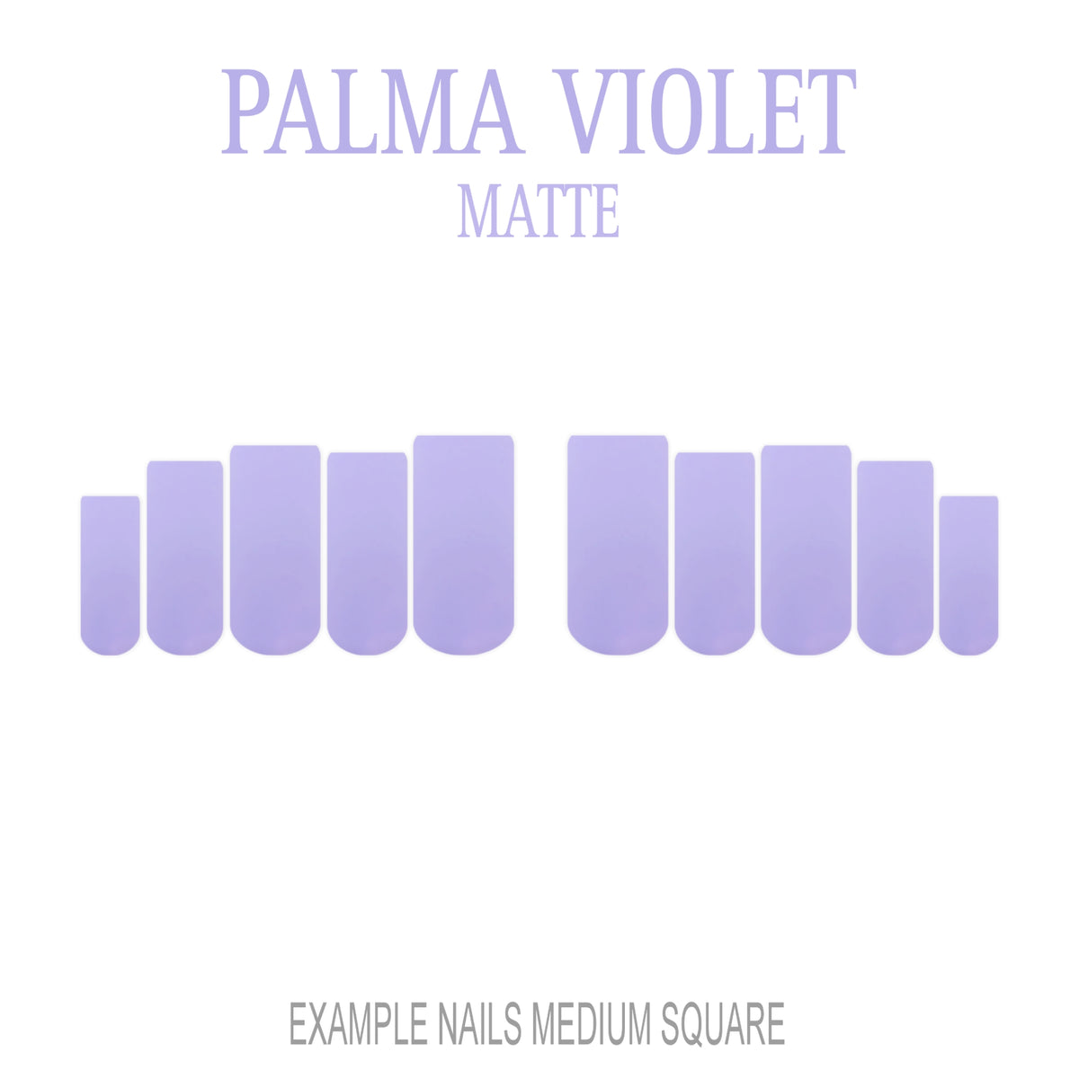 Palma Violet soft lavender medium square press-on nails with matte finish