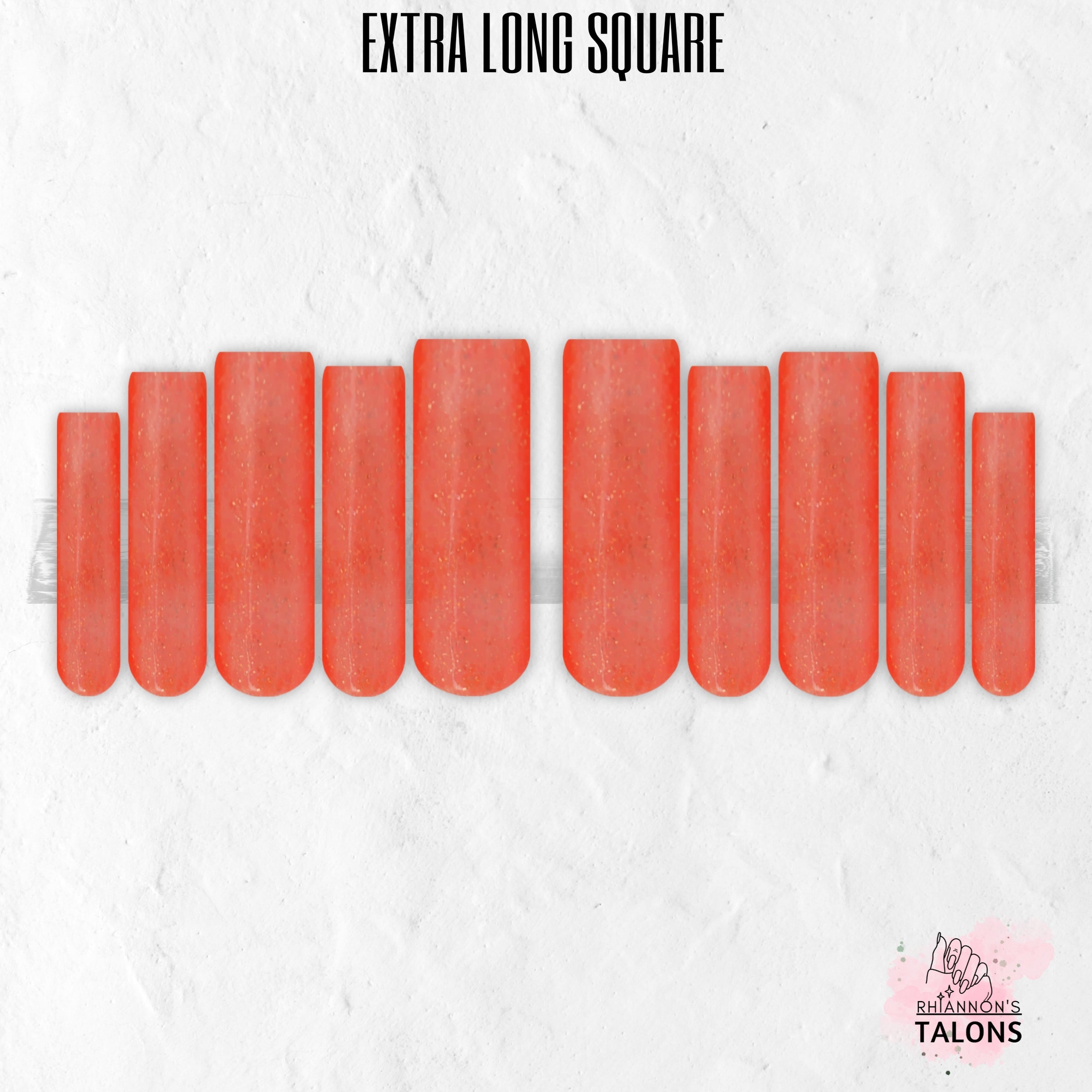 Peach Embers peach glitter press-on nails