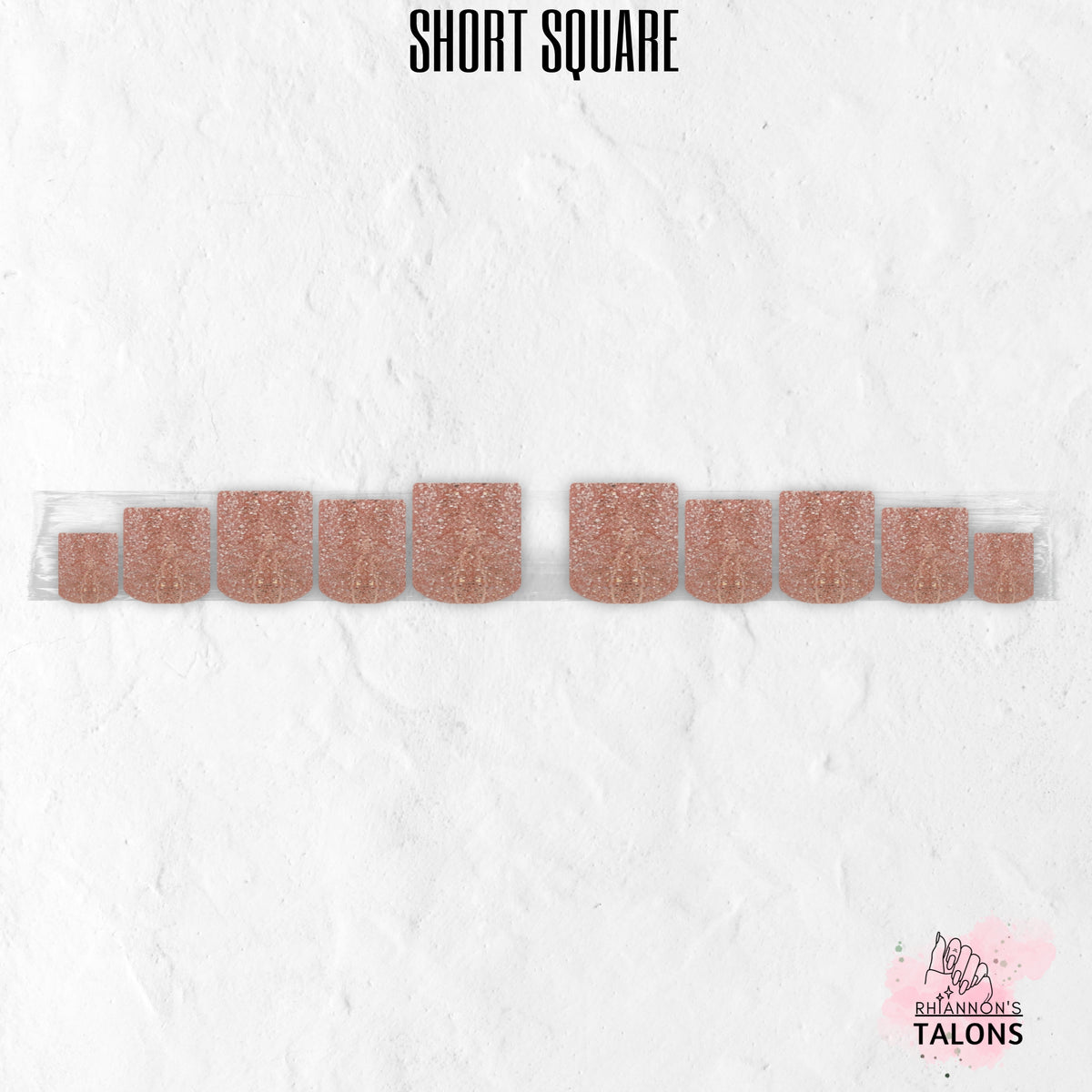 Peach Kiss peach glitter press-on nails