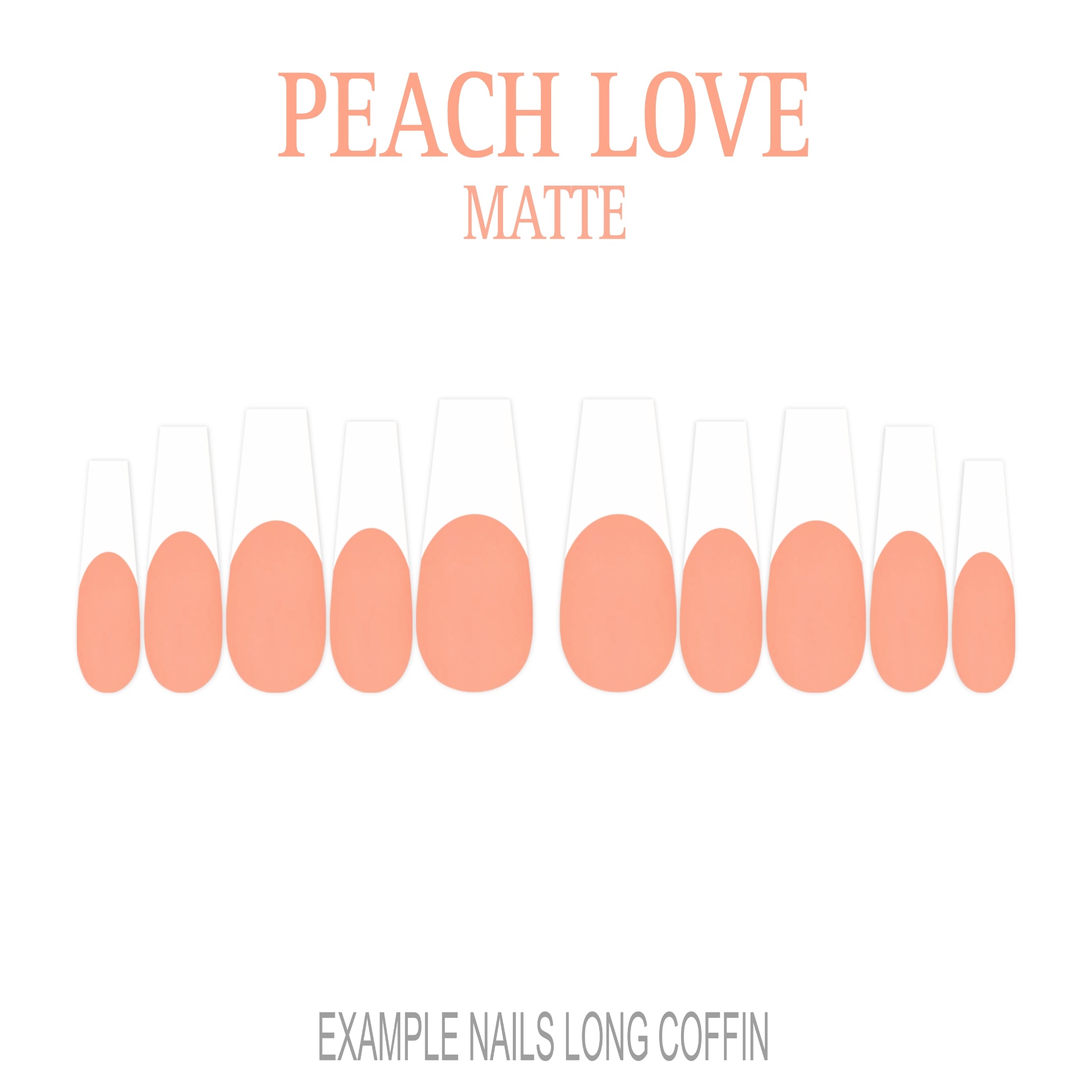 Peach Love French peach tip press-on nails