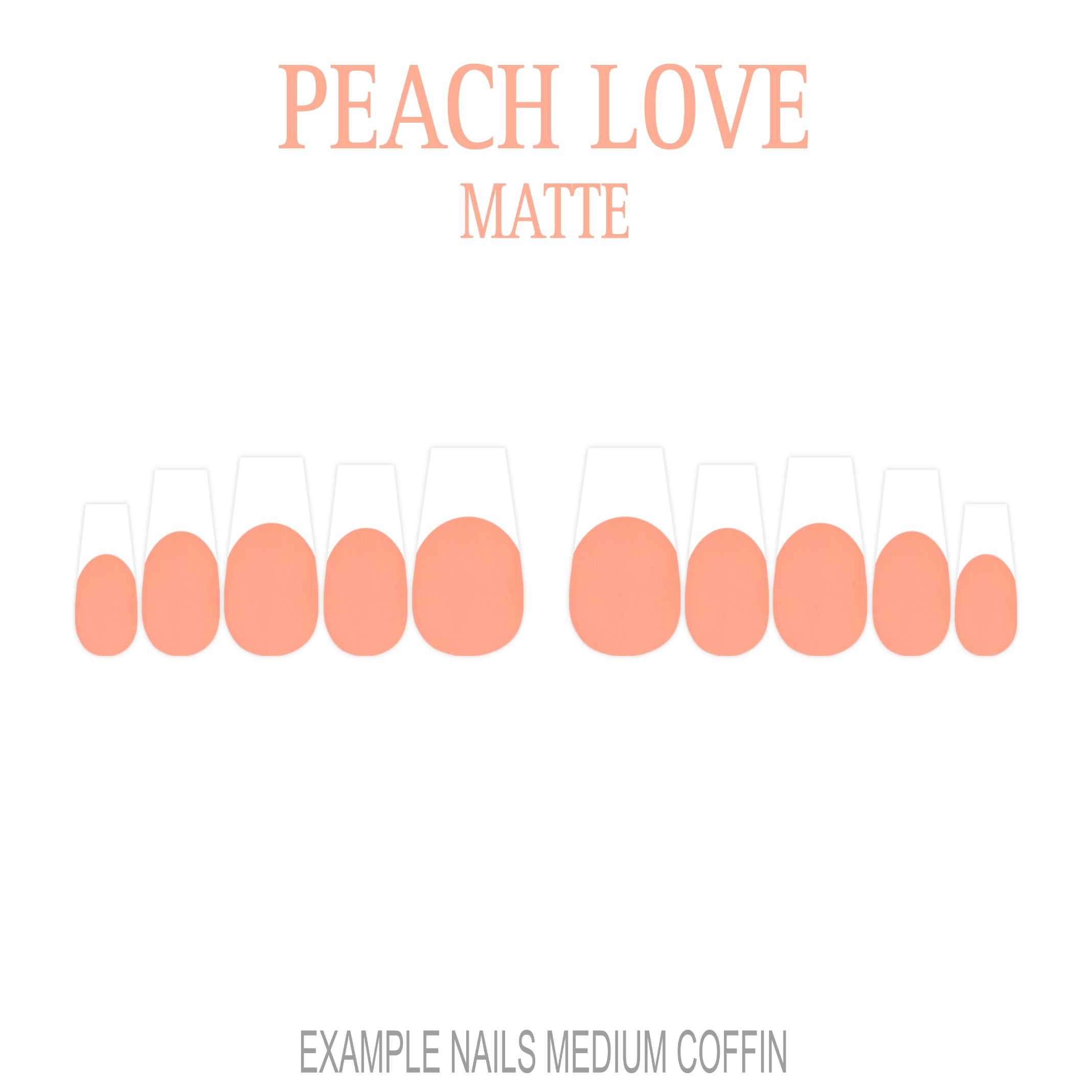 Peach Love French peach tip press-on nails