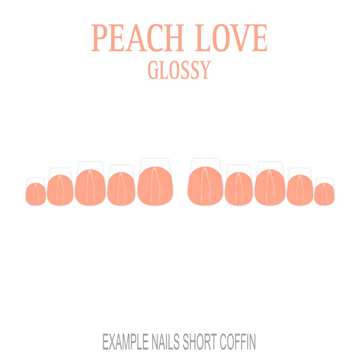 Peach Love French peach tip press-on nails