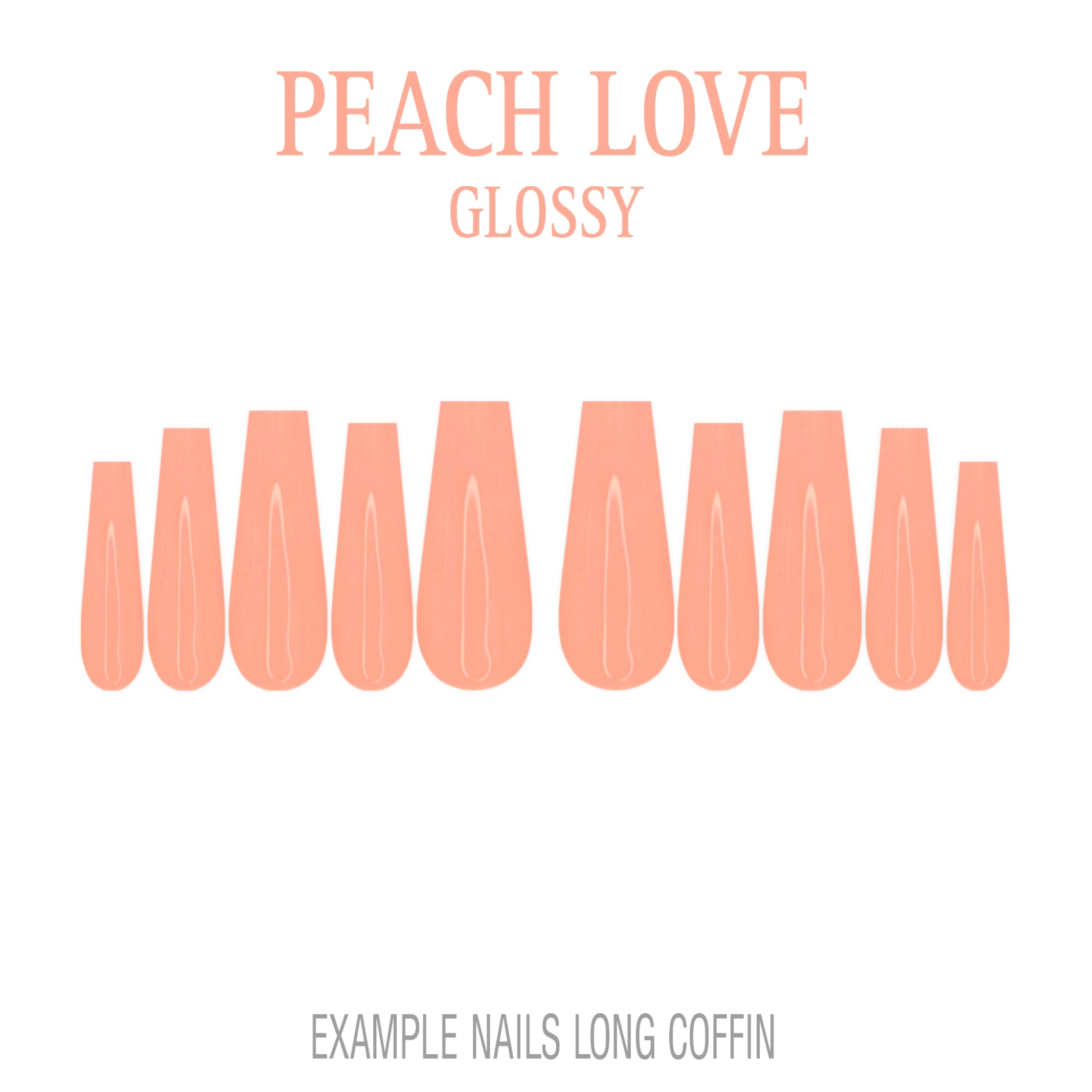 Peach Love soft peach press-on nails