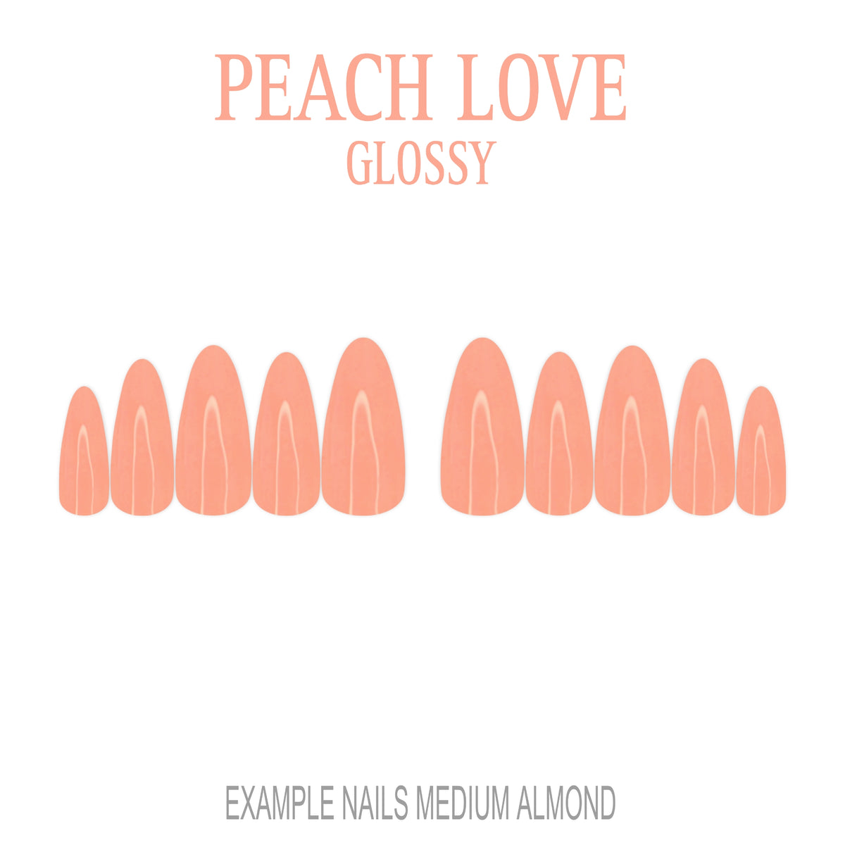 Peach Love soft peach press-on nails