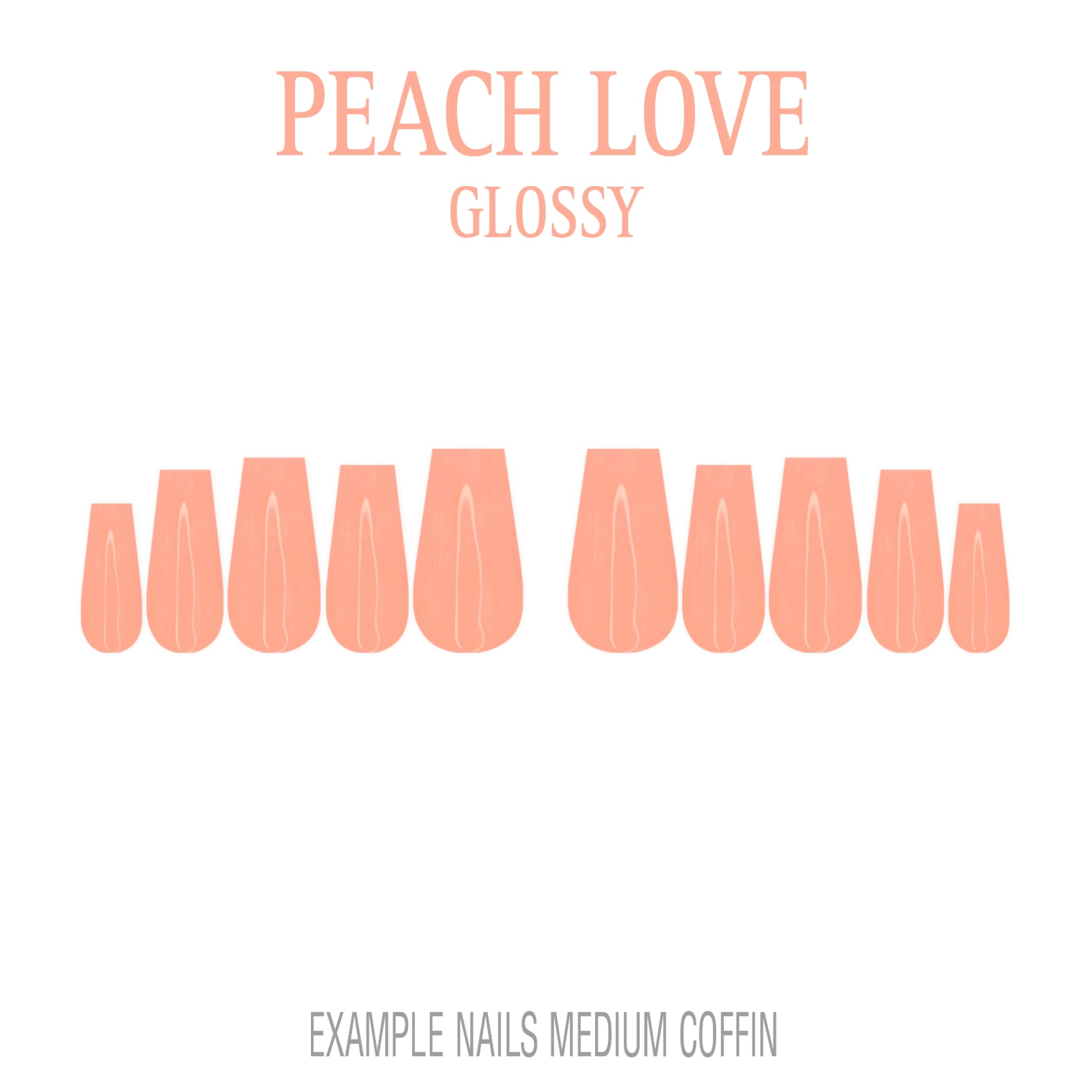 Peach Love soft peach press-on nails