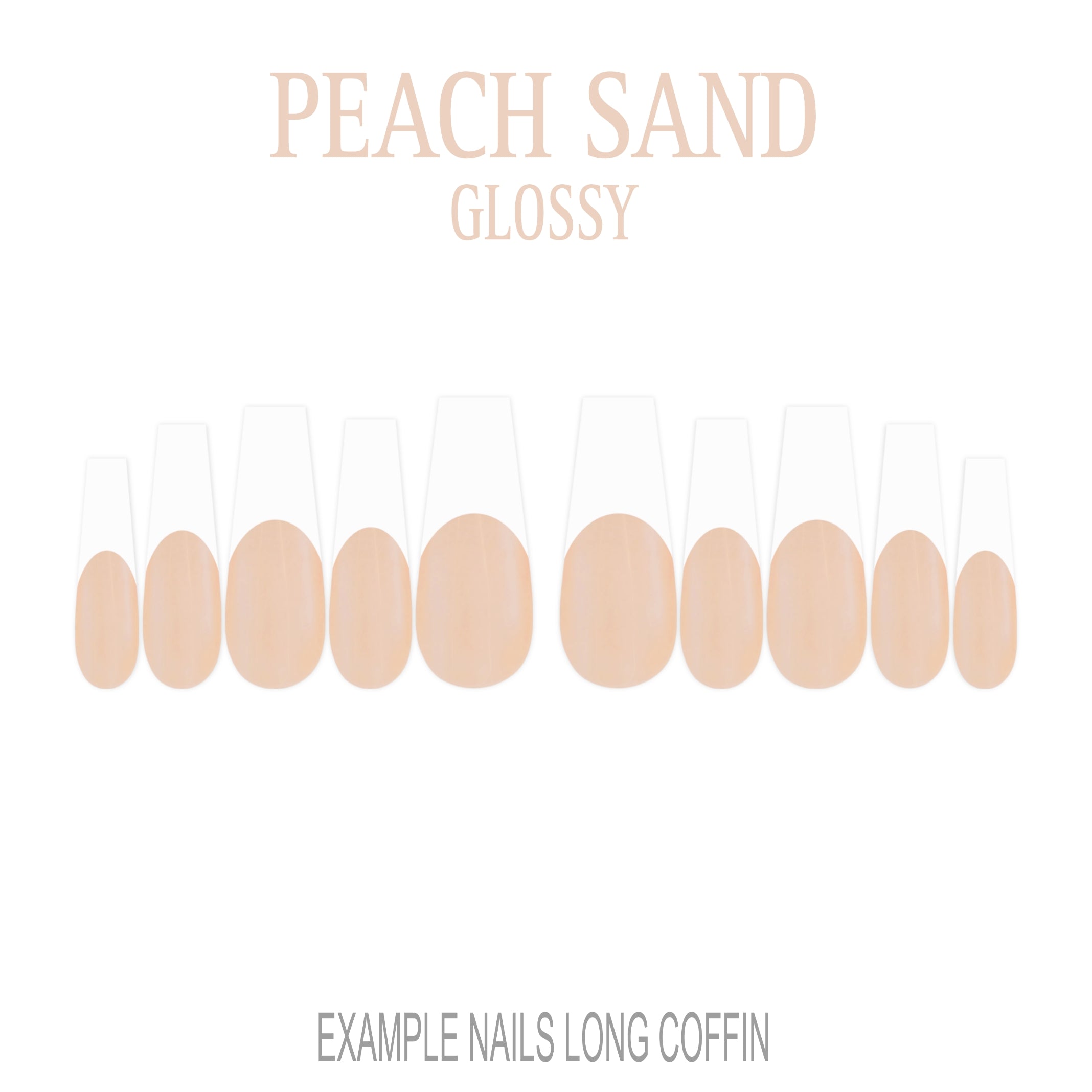 Peach Sand nude French tip press-on nails