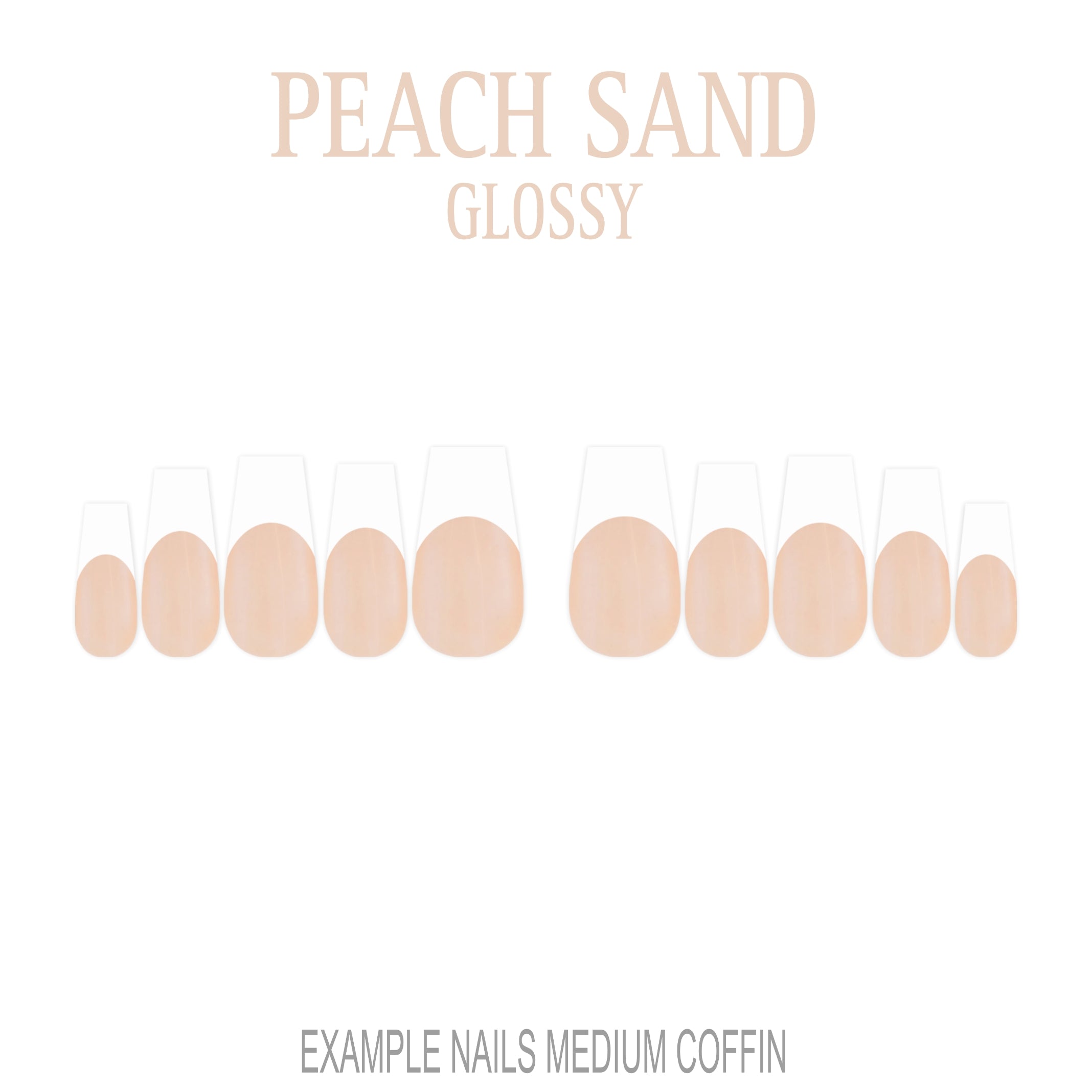 Peach Sand nude French tip press-on nails