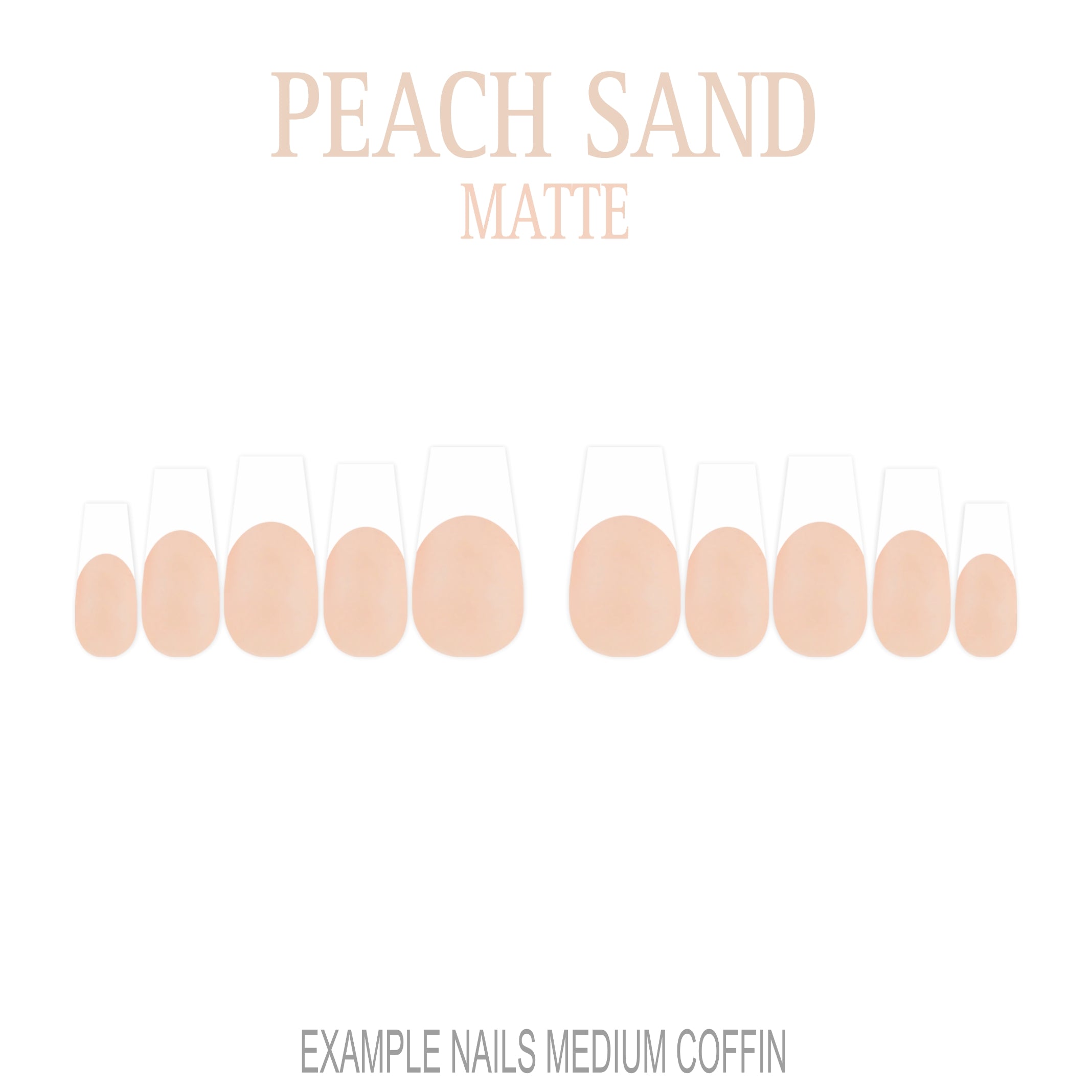 Peach Sand nude French tip press-on nails