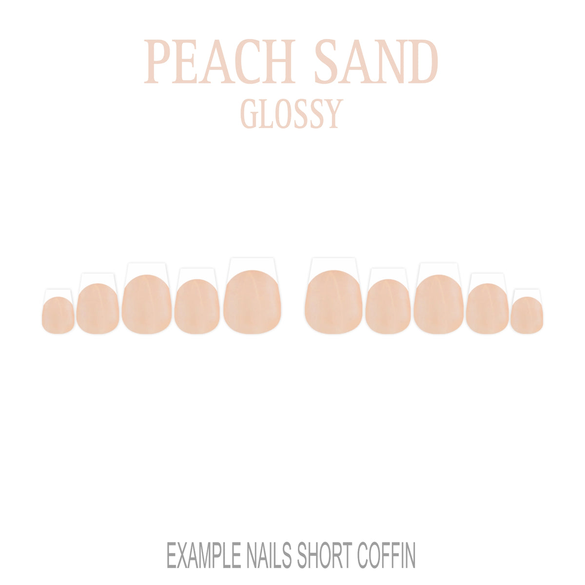 Peach Sand nude French tip press-on nails