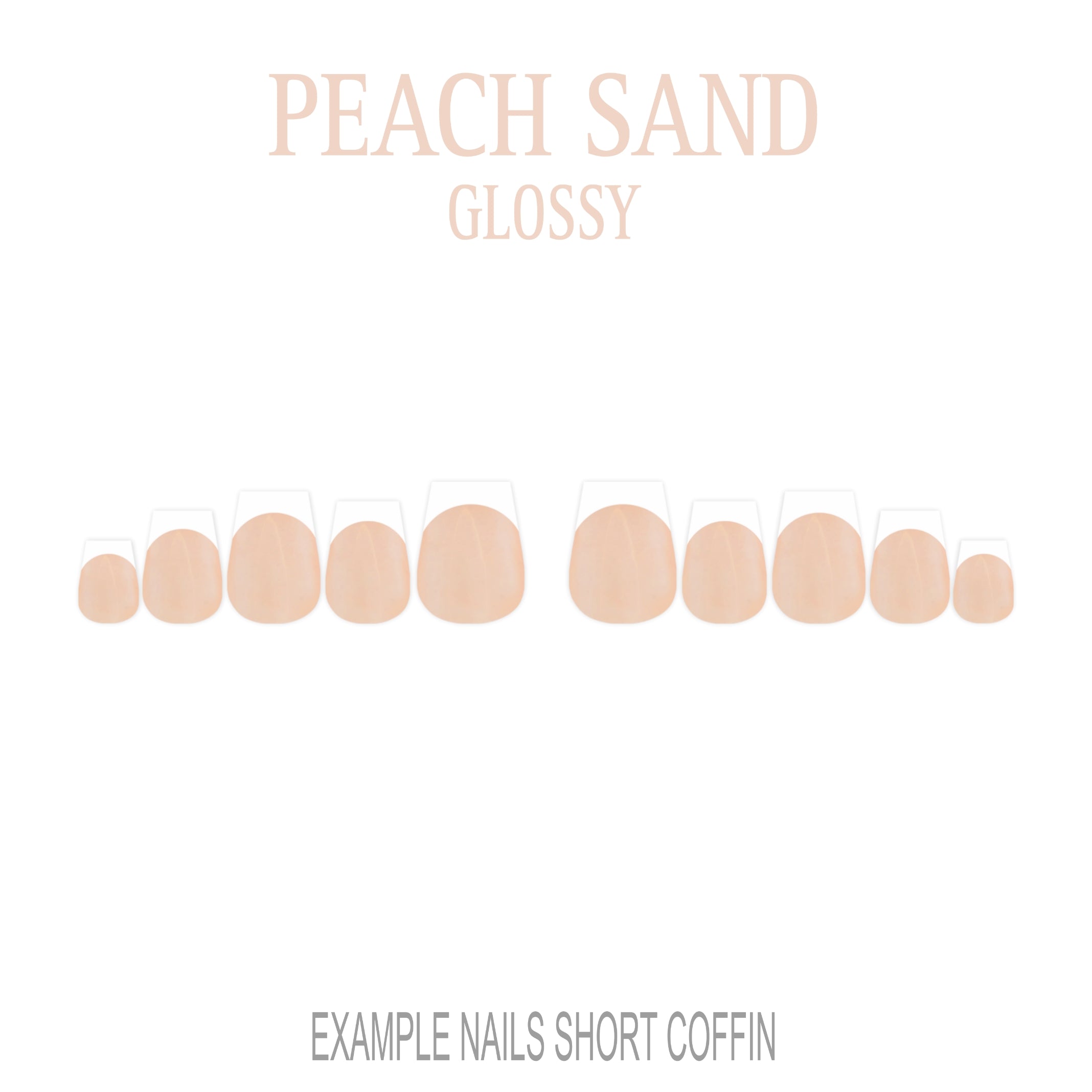 Peach Sand nude French tip press-on nails