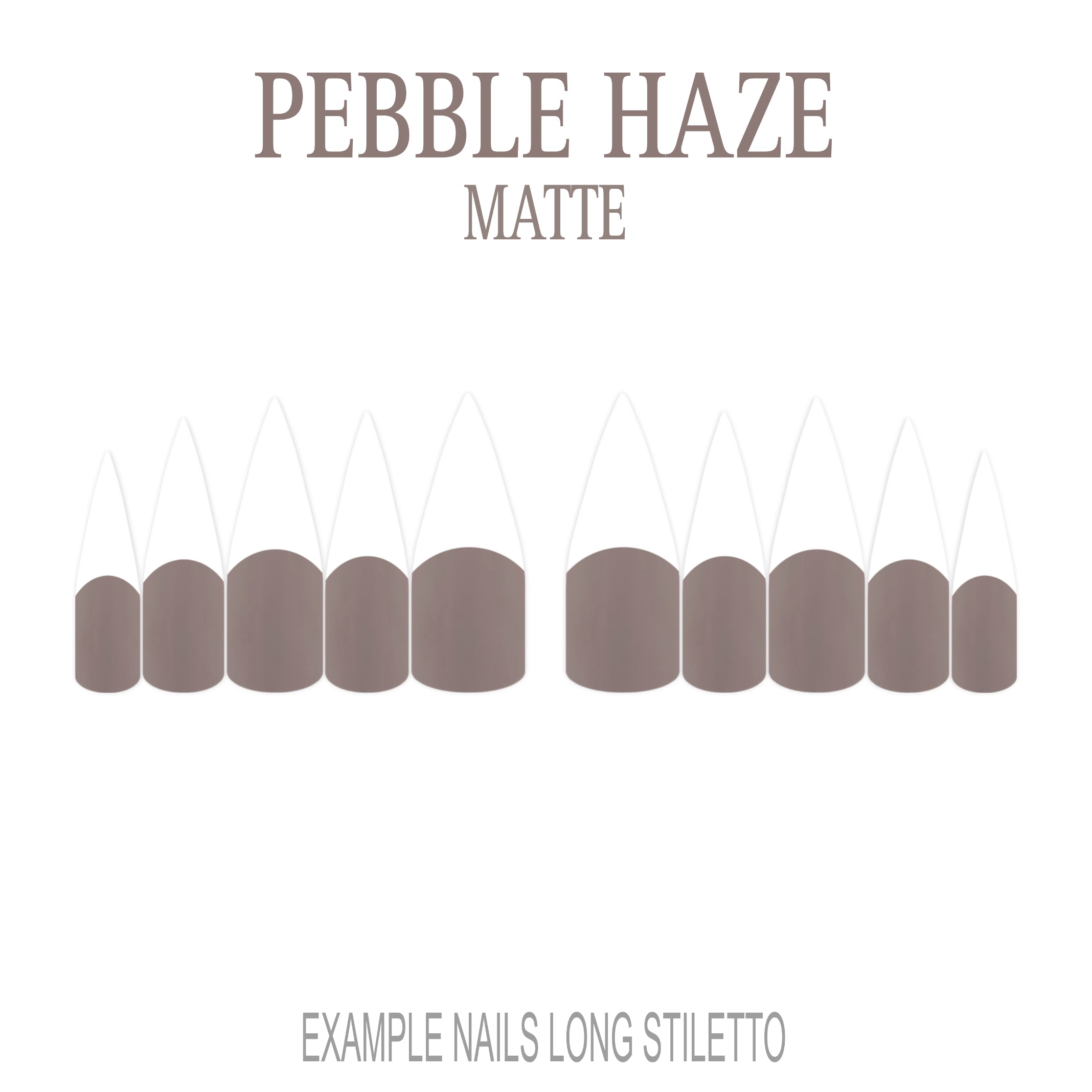 Pebble Haze grey French tip press-on nails