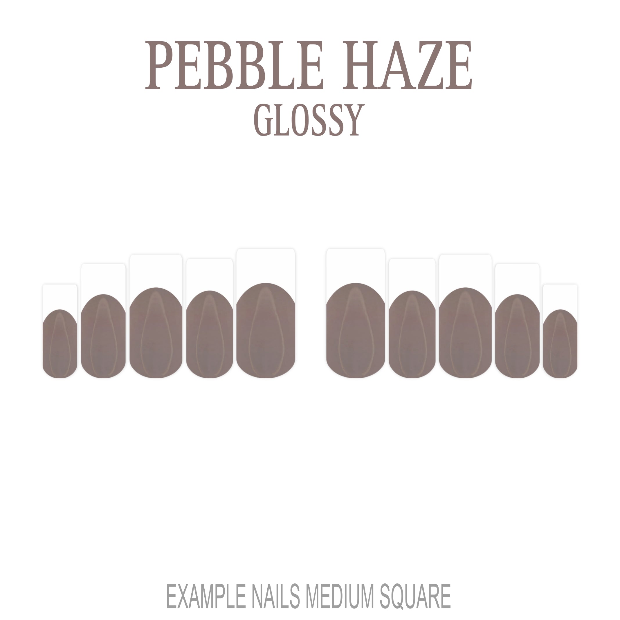 Pebble Haze grey French tip press-on nails